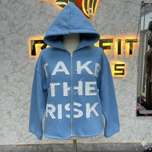 Best <b>Sale</b> Pure Quality Factory Made Zipper Hoodie Rhinestone Zip up Jacket Acid <b>Wash</b> Vintage <b>Washed</b> Men Fleece Streetwear Hoodie - Product Image 4