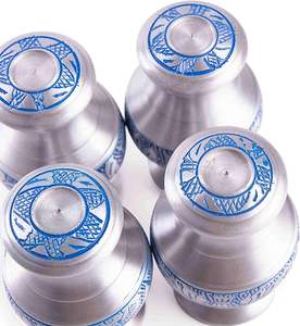 Meilleures ventes urne funéraire en métal gravée à la main personnalisée nouveau design avec boîte en velours pour cendres - Product Image 3