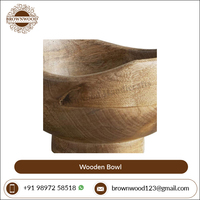 Cuenco hecho a mano de madera de diseño moderno de calidad superior 6x6x4 pulgadas Acabado en madera natural Sostenible Última llegada del exportador