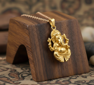 Collar de Cadena de Plata 925 con Baño de Rodio, Colgante de Ganesha Hindú para Uso Diario, Chapado en Oro Minimalista, Regalo Espiritual Unisex de Terceros - Product Image 4