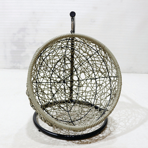 Artex Dong Thap PE Rattan Woven Ball Shape Pet Swing <b>Basket</b> with Stand for Cats - Product Image 6