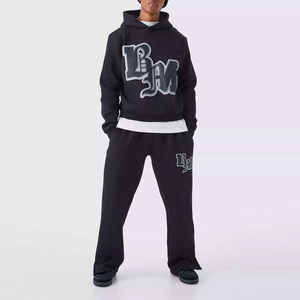 Chándal de Invierno de Alta Calidad 2025 para Hombre, con Capucha, Lavado Ácido, Estampado, Corte Ajustado, 100% Algodón, Ropa Casual de Moda - Product Image 1