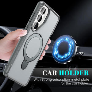 Support de téléphone pour voiture pour Samsung S26 Hybrid avec anneau magnétique, design professionnel, matériau TPU+PC, protection à 360° - Product Image 1