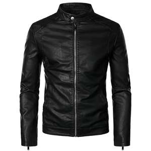 Vestes en similicuir sur mesure pour hommes Veste de moto en cuir personnalisée pour hommes Manteaux en cuir personnalisés pour hommes avec fermeture éclair - Product Image 6