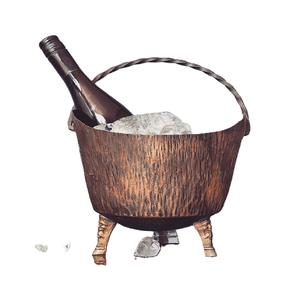 Frais Arrivée Fait À La Main Pur Cuivre Antique Refroidisseur De Vin Forme Ronde En Métal Fabriqué À La Main Refroidisseur De Vin - Product Image 3