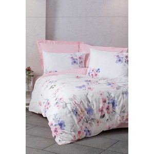 Jayda Pink Double Duvet <b>Cover</b> Set Cotton Box Model with Floral Pattern for Home Use - Product Image 1