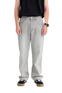 กางเกงยีนส์ผ้าคอตตอนทรงหลวมสีเทาสำหรับสตรีทแวร์ผ้าฝ้าย100% ระบายอากาศได้ดีสำหรับฤดูใบไม้ผลิปรับแต่งได้ - Product Image 2