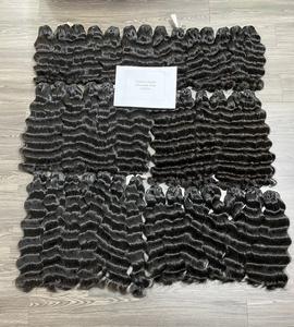 Fournisseurs vietnamiens de cheveux humains vierges non traités, vague profonde lâche, lisse, ondulé, bouclé, trame plate, péruvien, naturel, Remy - Product Image 2