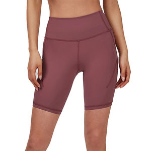 Shorts de cycliste taille haute pour femmes, shorts de yoga mauve, sans couture, extensibles, vêtements de sport pour la salle de sport, compression douce - Product Image 3