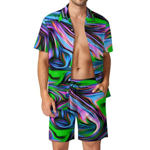Ensemble de vêtements de plage d'été décontractés pour hommes séchage rapide style hawaïen impression par sublimation caractéristique thermique tarif de gros - Product Image 4