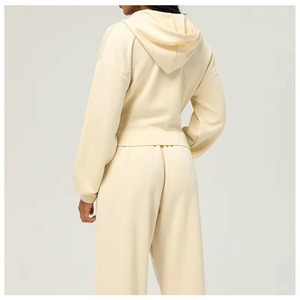 Sudaderas de punto de invierno con capucha para mujer, jersey de manga larga liso impermeable, Tops con bolsillos, moda de poliéster/algodón - Product Image 4