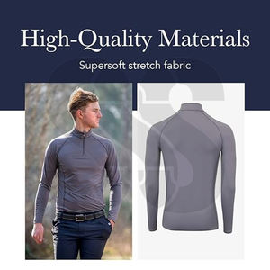 Custom Logo Men's Equestrian Base Layer Wholesale Breathable <b>Horse</b> <b>Riding</b> Shirts OEM High Elasticity Athletic <b>Wear</b> Riders - Product Image 3