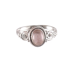 Bague en argent sterling 925 faite à la main avec quartz rose naturel - Product Image 1