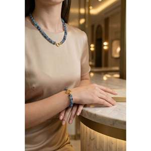 Conjunto de Collar y Pulsera Hechos a Mano con Cierre de Plata y Fluorita, Collar de 48 cm, Pulsera de 19 cm - Product Image 5