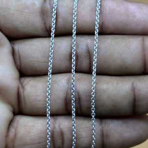 Cadena delicada hecha a mano estampada 925 16 18 20 22 pulgadas de longitud 925 collar de diseño de Cable de plata esterlina para bodas y regalos - Product Image 3