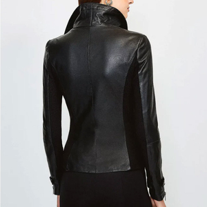 El mejor diseño en personalización de color sólido Haga un producto de calidad superior Ropa exterior para mujer Chaquetas de cuero Servicio OEM ODM - Product Image 2