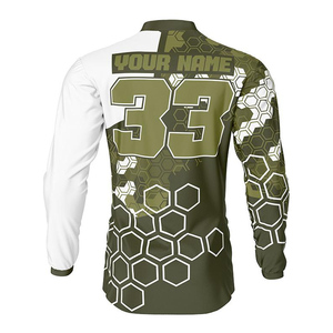 Sublimación personalizada Ropa deportiva de manga larga Camiseta de motocross transpirable de secado rápido en negro Blanco Rojo-Tamaño XL Nombre del equipo de carreras - Product Image 3
