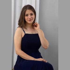 Robe de soirée trapèze en satin bleu marine, taille empire, confortable, manches mi-longues, tailles XS/XL, formelle, simple, longueur genou ou longueur ras du sol - Product Image 5