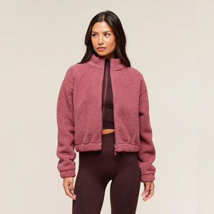 OEM Manufacturer's Hot Selling <b>Men's</b> <b>Pink</b> Sherpa Jacket Regular Fit Zipper <b>Hoodie</b> Thick Warm 100% Cotton Solid Autumn Vintage - Product Image 1