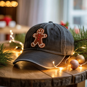 Gorras de Béisbol Navideñas 2025, Personalizadas con Bordado 2D y 3D, Tela Vaquera Lavada, 6 Paneles, Etiqueta Tejida, Visera Curva - Product Image 5