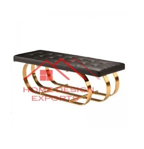 Banc en métal en forme de diamant avec cadre finition or rose - Product Image 3