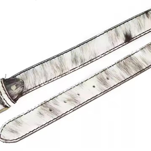 Ceinture en cuir de vachette de longueur personnalisée de haute qualité avec fer pour boucle véritable cheveux de vache pour hommes et femmes aspect naturel OEM - Product Image 4