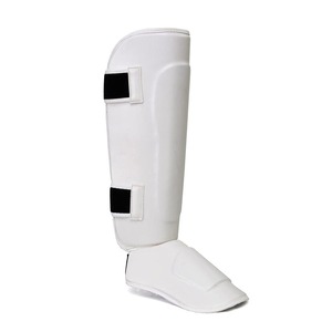 Espinilleras de piel sintética elásticas personalizadas, precio al por mayor, protector de espinilleras para kick boxing, protector de espinilla con impresión de logotipo personalizado - Product Image 2