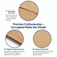 Boîte d'expédition en carton ondulé personnalisée avec logo, pour produits électroniques, boîte à courrier extra rigide pour l'emballage professionnel