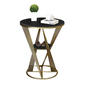 Base en métal et fer avec dessus en bois Table d'appoint pour café Table basse d'appoint décorative unique pour la maison et le mobilier - Product Image 3