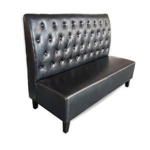 Asientos de Banqueta Clásicos Tapizados en Cuero PU Negro, Estilo Lounge Comercial, Muebles Tapizados para Restaurante, Bar, Cafetería - Product Image 1