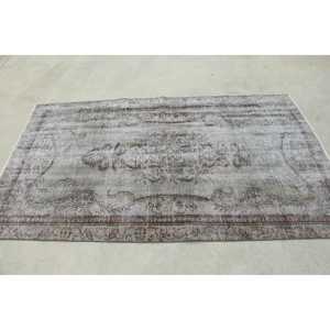 Tapis turc vintage 4,4x7,2 pi (134x218 cm), tapis en laine grise - Product Image 2
