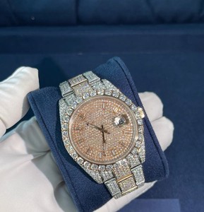 Vente directe d'usine testeur japonais de luxe 40mm 2 tons plaqué or rose VVS Moissanite acier inoxydable à la mode 2 tons rose - Product Image 4