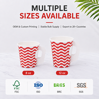 Vaso de Papel Kraft con Asa, Multiusos, Exquisito, de Grado Alimenticio, Certificado Libre de BPA, No Tóxico, para Servicio de Café y Té en Cafeterías Boutique