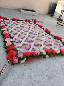 Canopée de mariage lourde en Phoolon Ki Chadar pour l'entrée de la mariée |   Chadar de mariage à la fleur de jasmin |   Décoration Doli indienne punjabi pakistanaise - Product Image 4