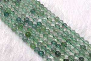 Cuentas de cristal de fluorita verde natural de primera calidad de 8 mm, redondas, para la fabricación de joyas y meditación, a precio de mayoreo. - Product Image 5