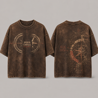 T-shirt personnalisé pour homme, style décontracté, en coton éponge 100% de haute qualité, délavé à l'acide, séchage rapide, respirant, anti-boulochage