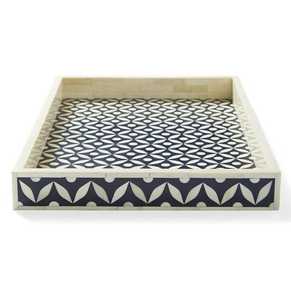 Vente en gros, plateau design géométrique avec logo personnalisé, plateau de service incrusté d'os, décoration d'intérieur, ustensiles de cuisine, plateau pour la vaisselle - Product Image 6