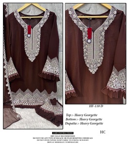 Trajes de Georgette de trabajo con bordado pesado Estilo indio y pakistaní Ropa de fiesta para damas a bajo precio en 2025 - Product Image 4