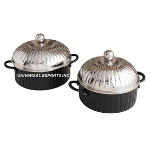Ensemble de trois casseroles en métal imprimé Forme ronde Vaisselle de luxe Chauffe-plats Hot Selling Designer Metal Hotpot - Product Image 6