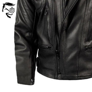 Chaquetas de cuero estilo motorista personalizadas en un ajuste delgado con chaqueta de cuero para hombre de primavera natural o motocicleta estilo otoño - Product Image 4