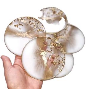 Ensemble de dessous de verre en bois unique couches inspirées de l'océan fait à la main carré tapis modernes durables réutilisables pour les cadeaux de Table de café élégant - Product Image 6