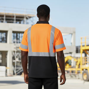 Camiseta Polo de Seguridad Impermeable de Alta Visibilidad, Certificada ANSI Clase 2 EN ISO 20471, con Cinta Reflectante, 100% Poliéster, LED Intermitente, Personalizable - Product Image 2