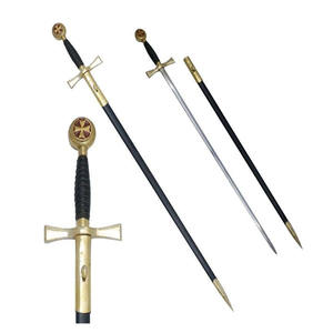 Épée maçonnique Serpent Épée flamboyante Équerre et compas avec G et poignée dorée Service de personnalisation à bas prix Épée maçonnique dorée - Product Image 2