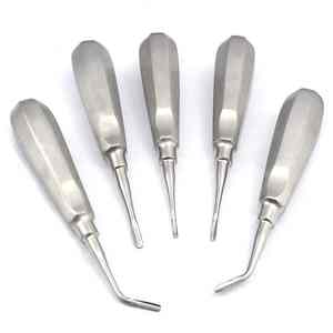 Instrumentos quirúrgicos dentales Elevador de raíces dentales Autoclave de acero inoxidable Juego de 5 piezas con suministros profesionales - Product Image 2