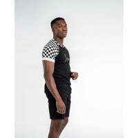 T-shirt à manches courtes pour homme, coupe ajustée, col rond, à carreaux, respirant, style décontracté, avec motif, design Imperio