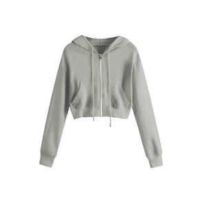 Trendy Turtleneck Zipper-up Short <b>Hoodies</b> for Woman - Product Image 6