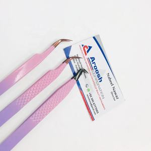 High Quality <b>Rose</b> Gold Purple Stainless Steel Eyelash Extension Tweezers Sustainable Diamond Grip <b>Light</b> Pointed Tip-Wholesale - Product Image 5