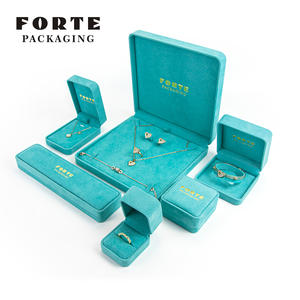 FORTE haut de gamme personnalisé en gros velours boîte à bijoux Portable anneau emballage flanelle boîtes - Product Image 1