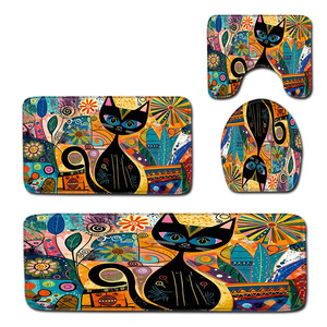 Custom Printed Absorbent <b>Bathroom</b> Rug <b>Set</b> for <b>Bathroom</b> Non-Slip Shower Curtain Bath <b>Mat</b> - Product Image 5