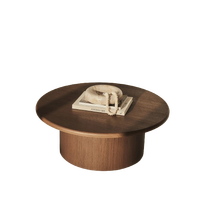 Table basse ronde moderne en acajou massif Willy, écologique et durable, table d'appoint pour salon, salle de séjour, hôtel